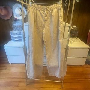 Loft Wide Leg Elastic Waist Trousers